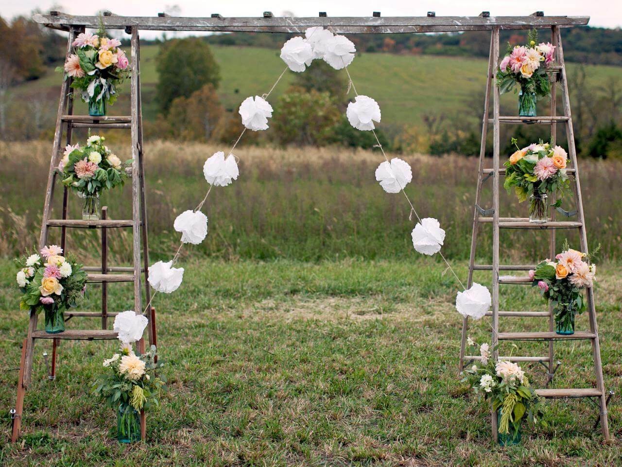 Repurposed Ladder into an Arbor