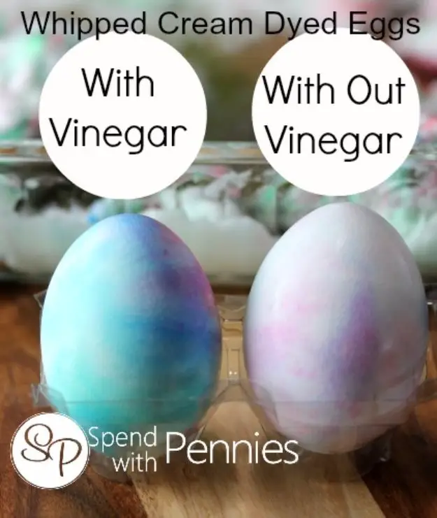 Whipped Cream Dyed Eggs