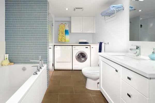 Basement bathroom and laundry room