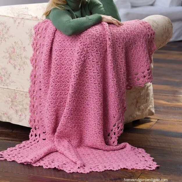 Blush rose afghan