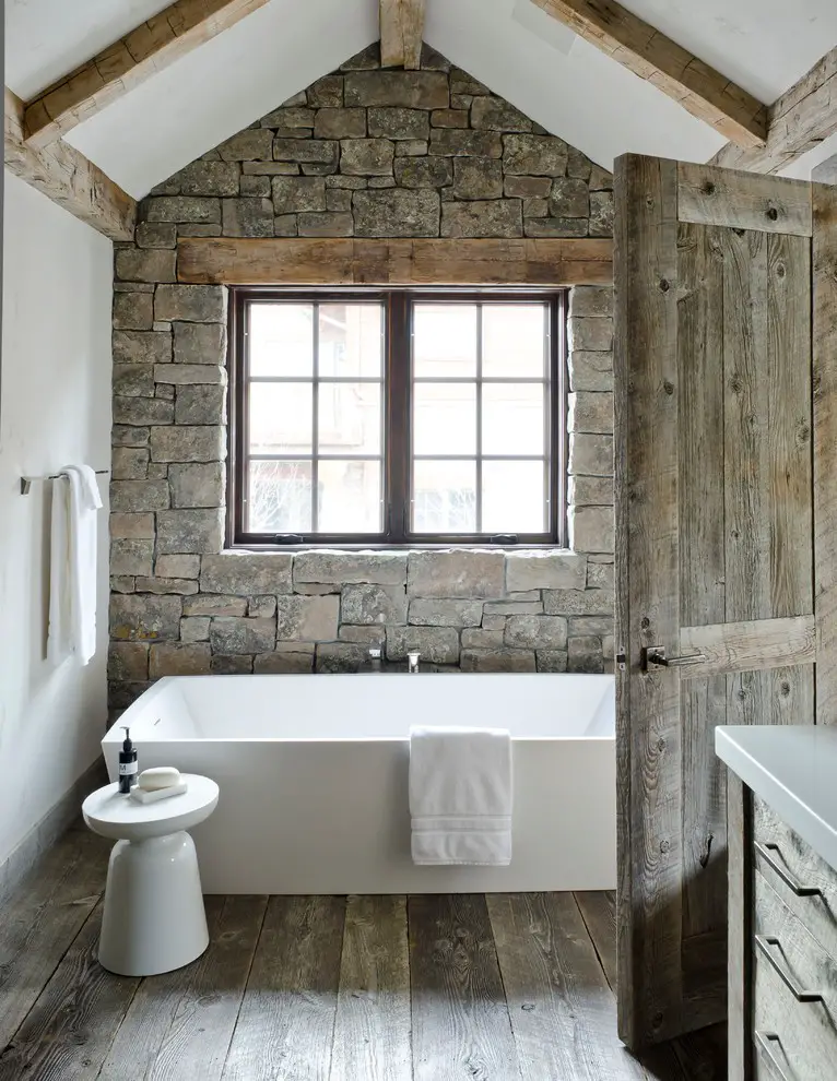 Stone and reclaimed barn wood