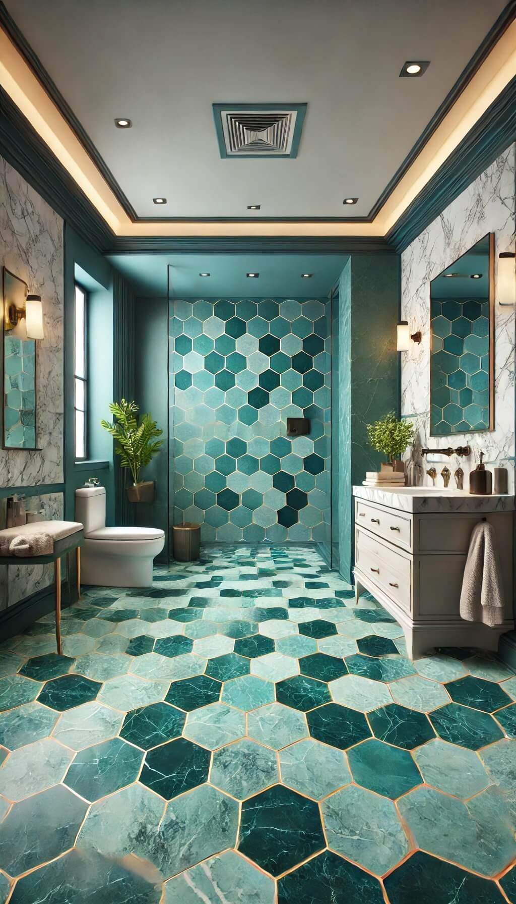 Teal Floor Tiles