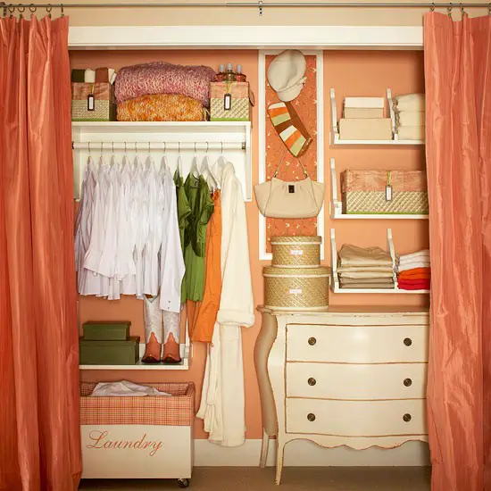 Place dresser inside the closet