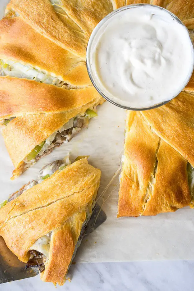 Philly Cheese Steak Crescent Ring