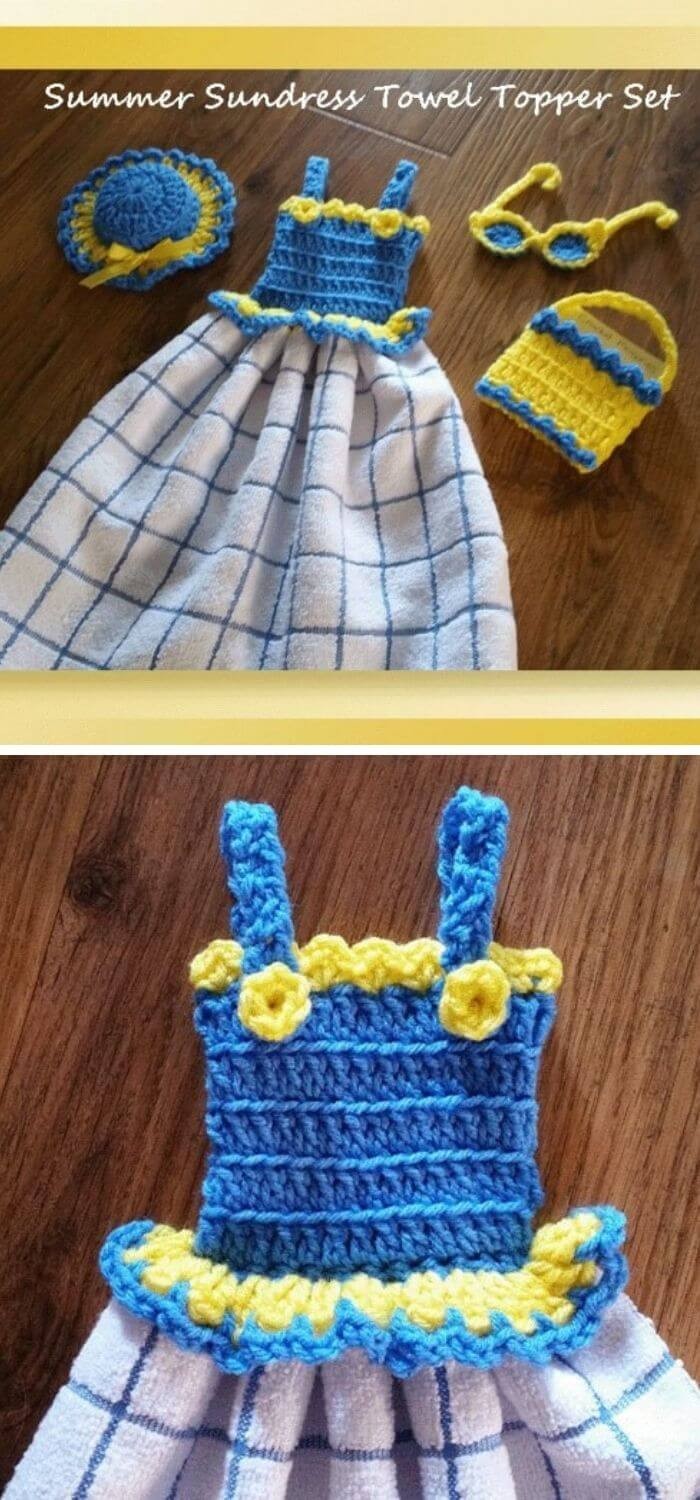 Summer sundress towel topper