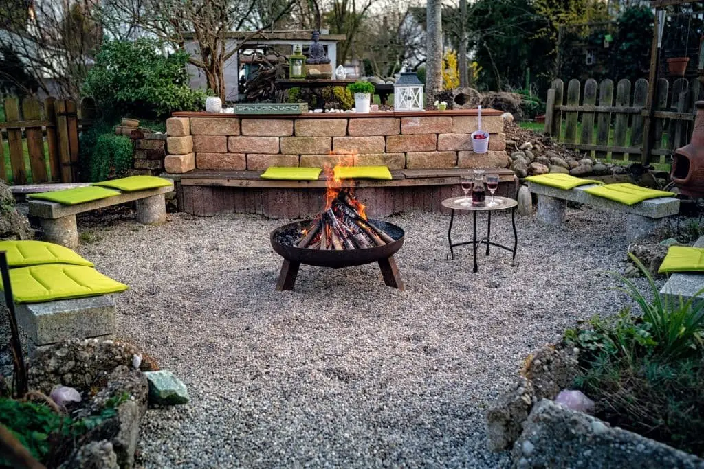 Backyard Oasis With Fire Pit and Grill