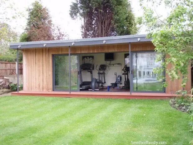 Contemporary style backyard gym