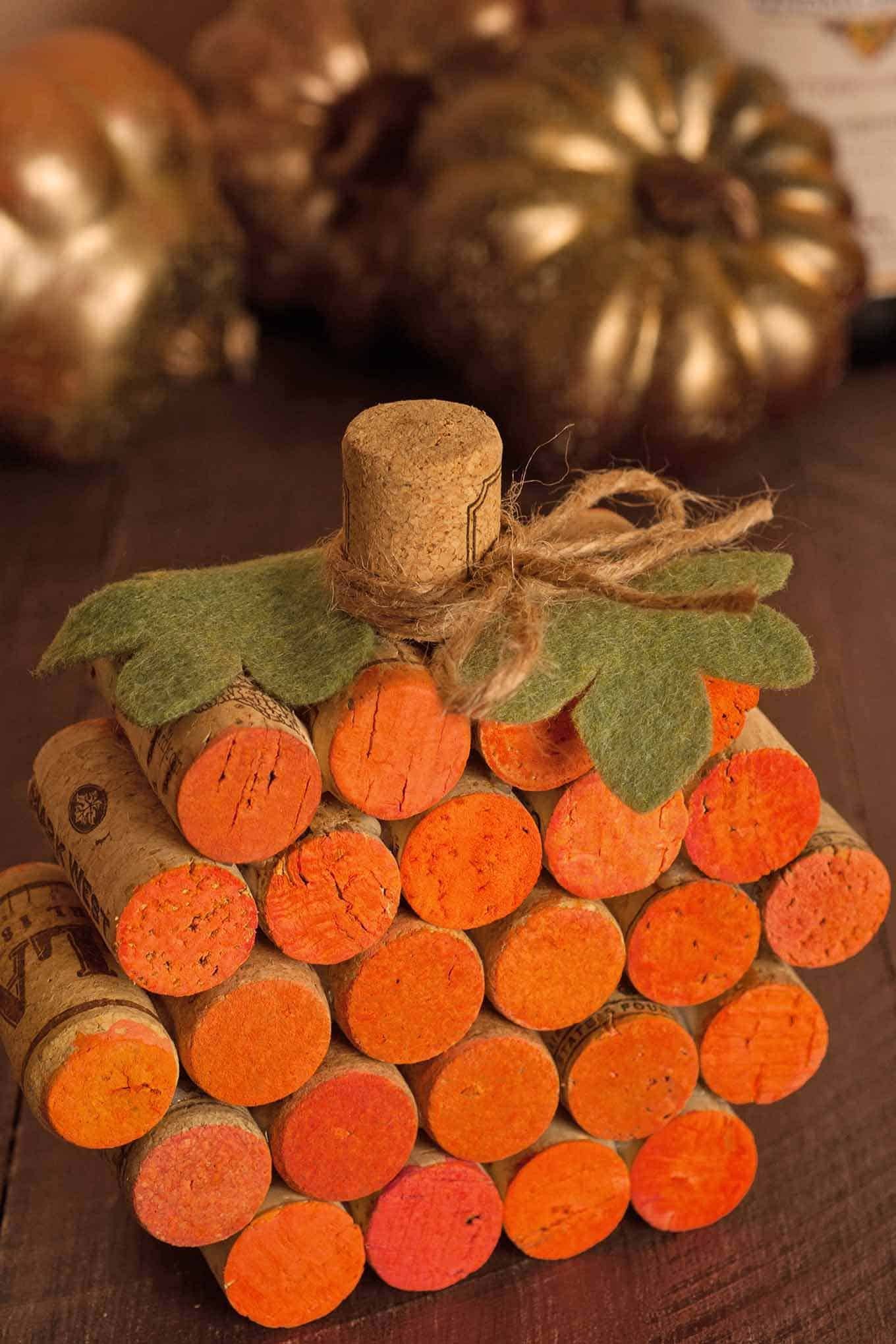 DIY Wine Cork Pumpkin