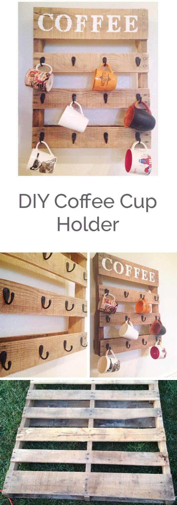 #2. Cup holder via pallets