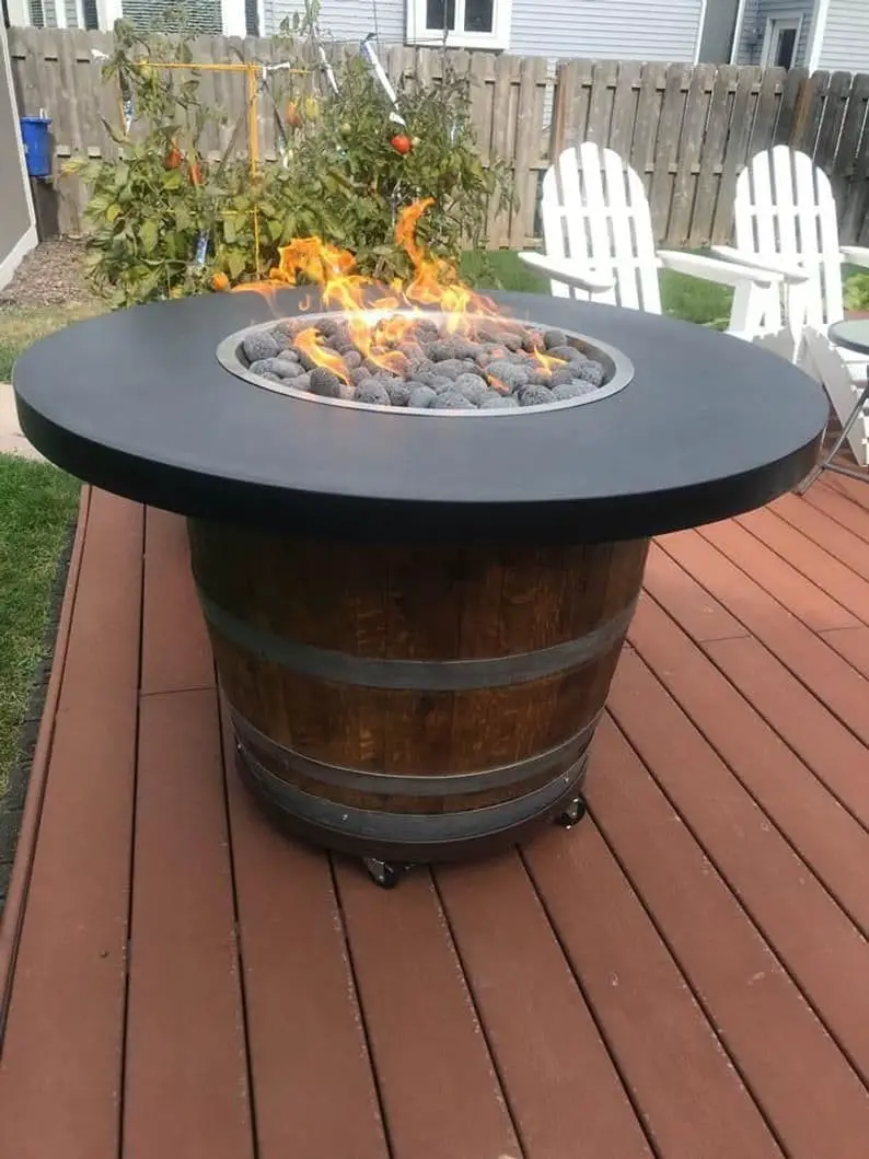 Wine barrel fire pit