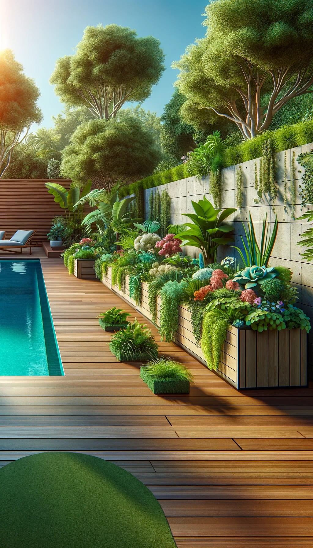 Pool Deck with Garden Integration