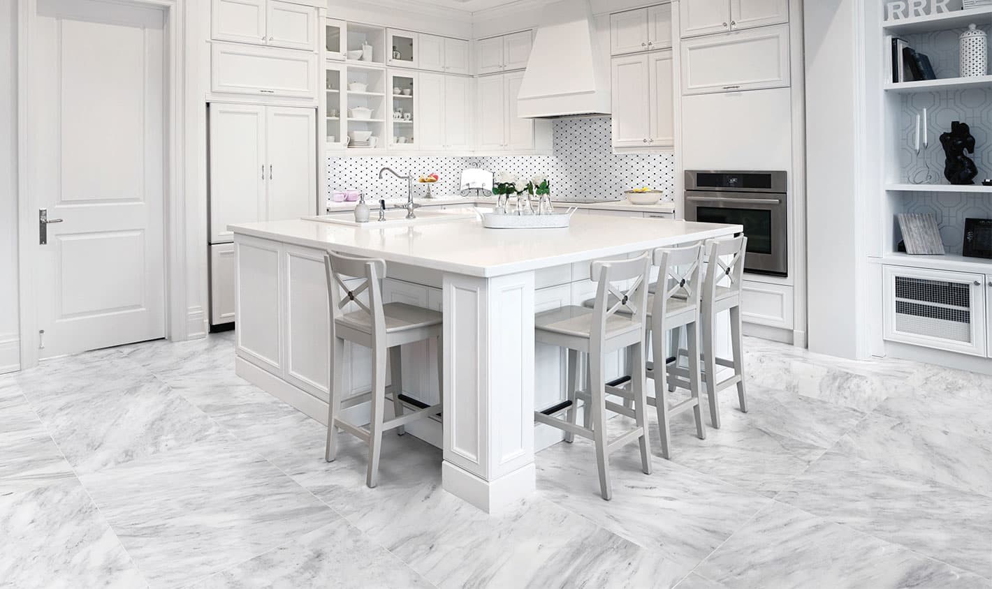 Marble kitchen floor tiles