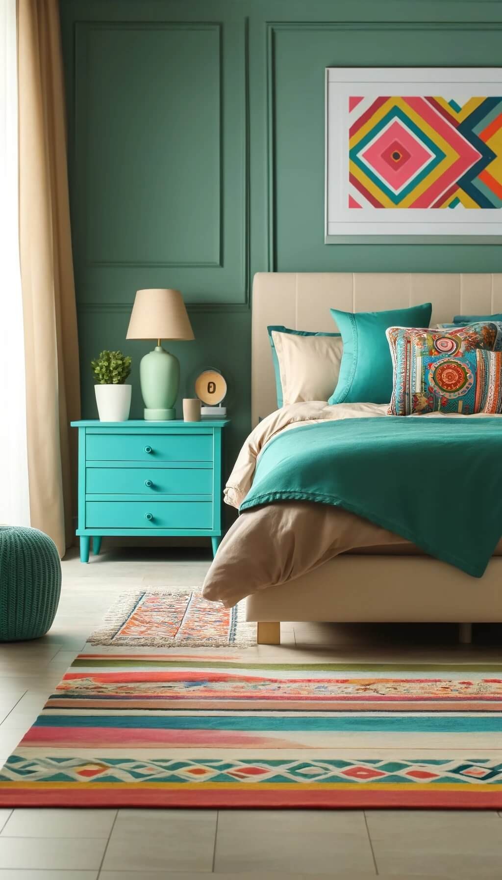 Teal Nightstand