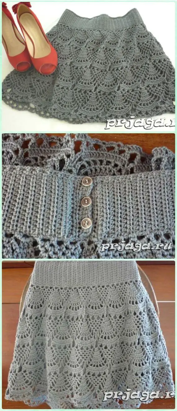 Sea Shell women Skirt Free Crochet Pattern