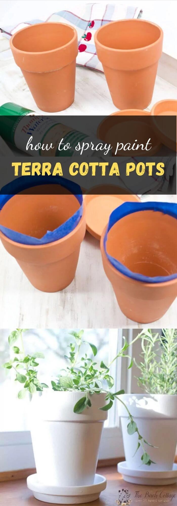 Spray Paint Terracotta Pots