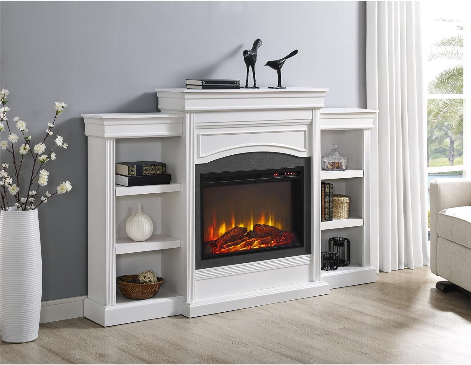 Mantle fireplace