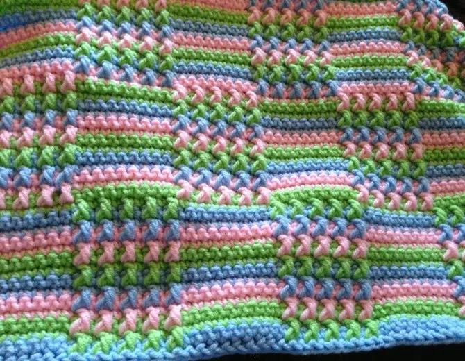 Textured Block Afghan Blanket