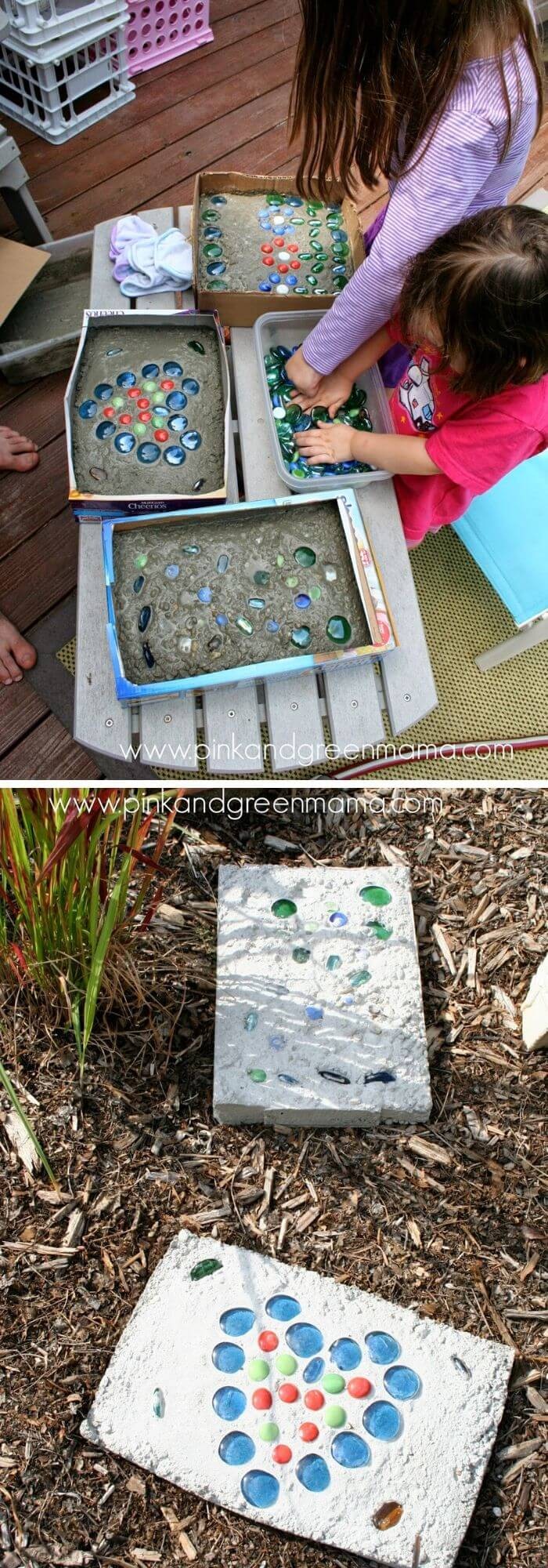 DIY cement stepping stones