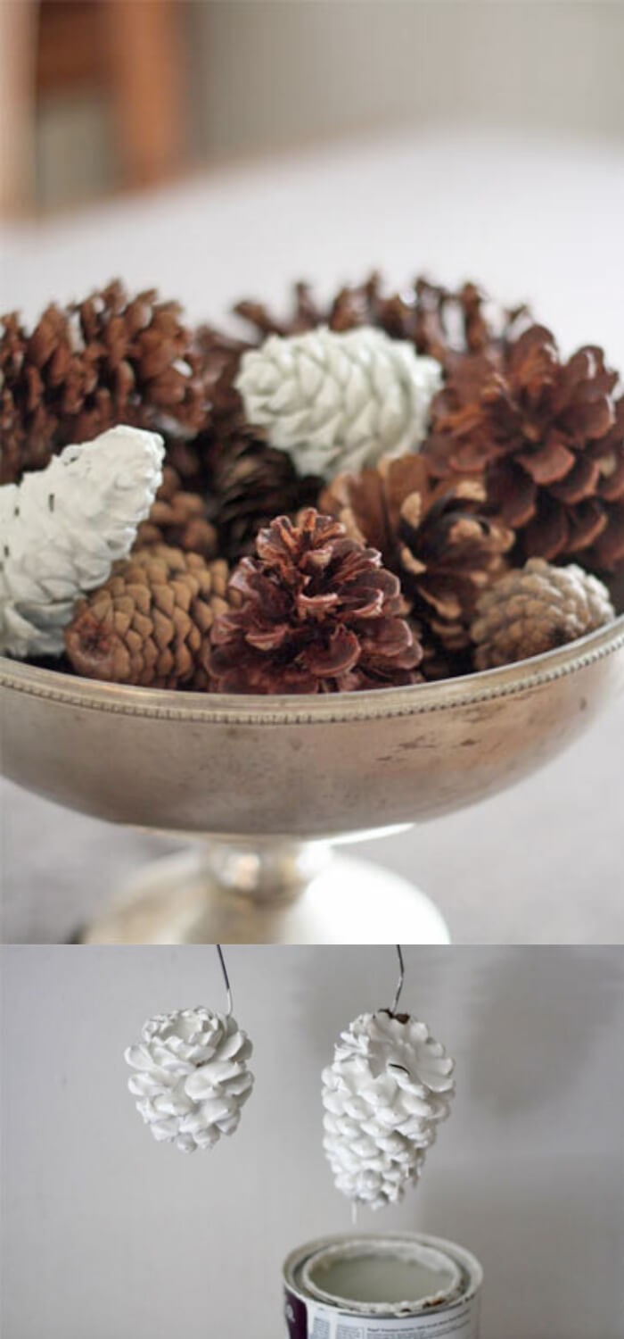 Paint Dipped Pinecones