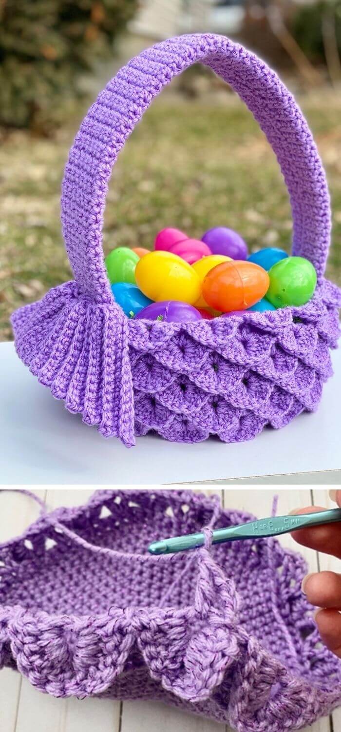 Crochet mermaid Easter basket