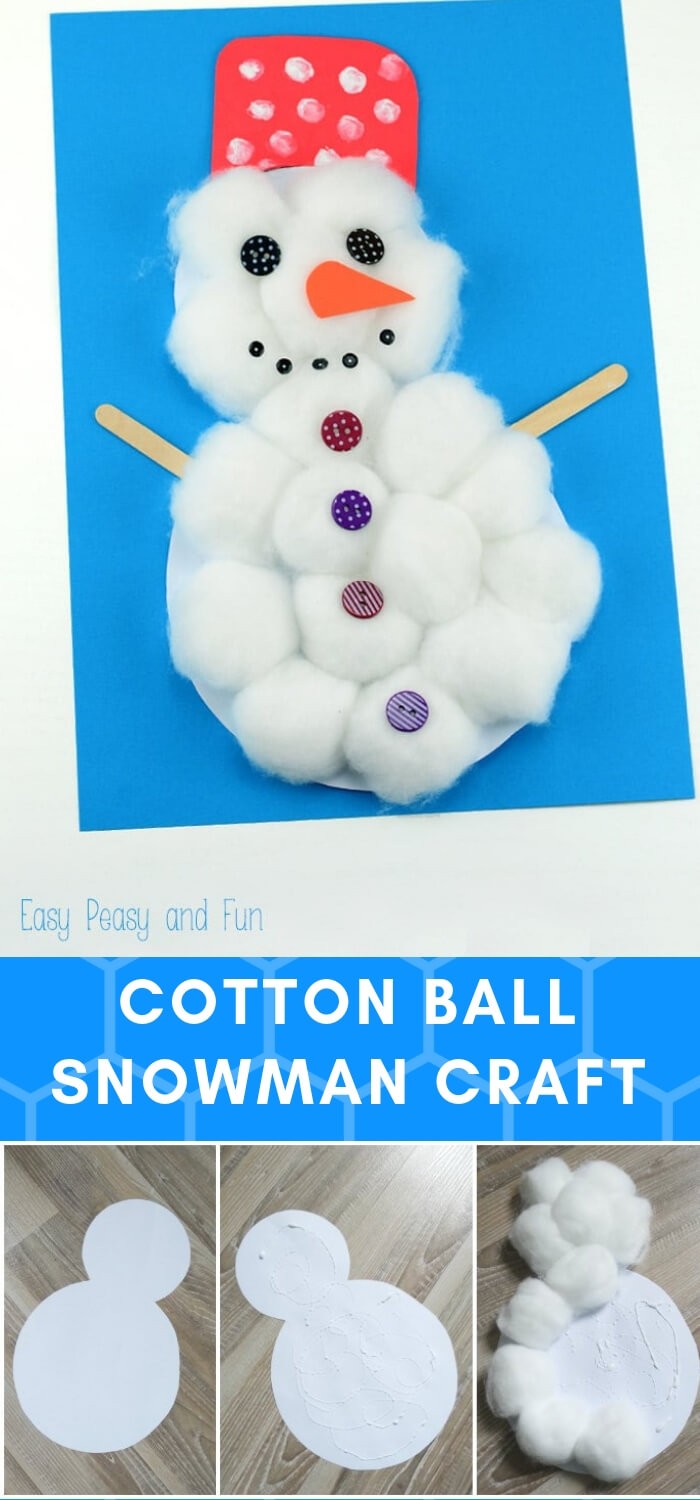 #14. Cotton Ball Snowman