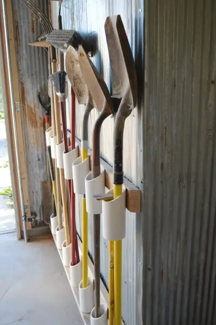 #7. DIY garden tool storage