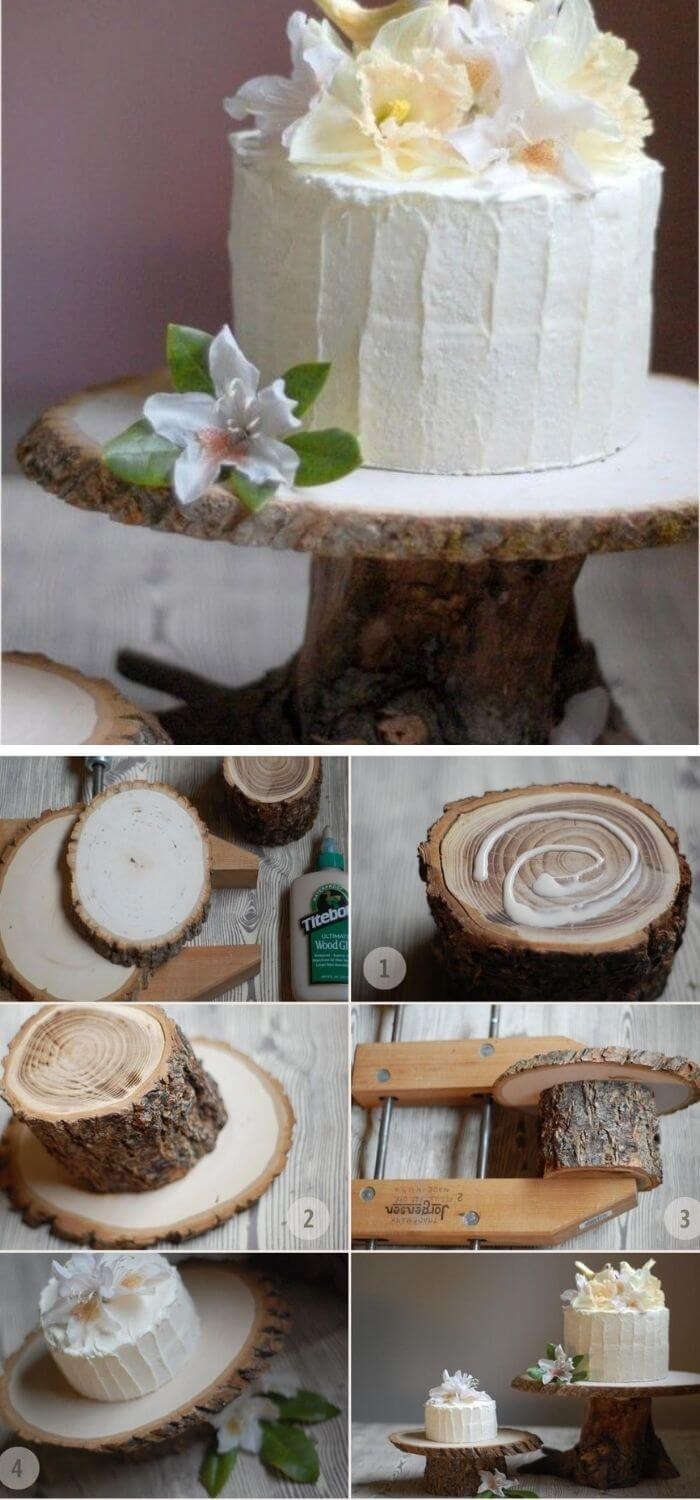 Log wedding cake stand