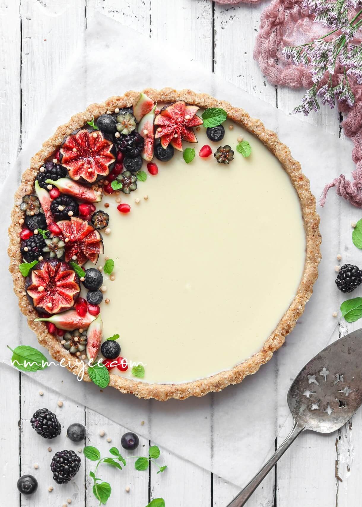 No Bake White Chocolate Ganache Tart