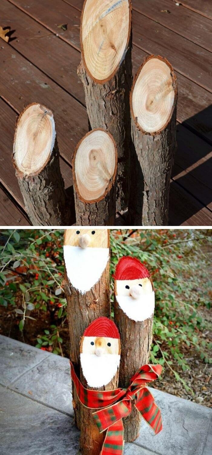 Christmas Santa log decoration