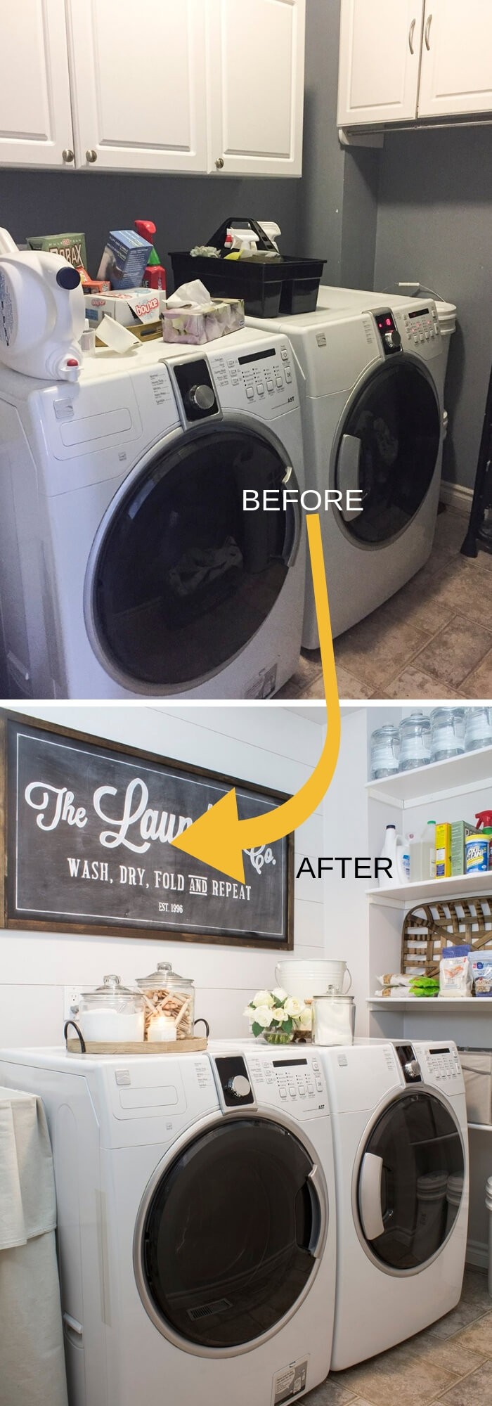 Farmhouse laundry room makeover