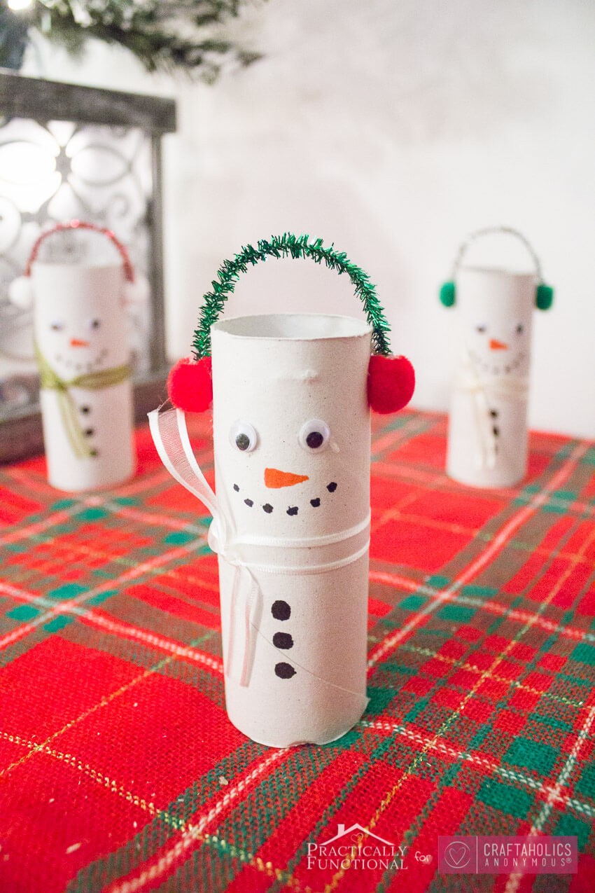 DIY Toilet Paper Roll Snowmen