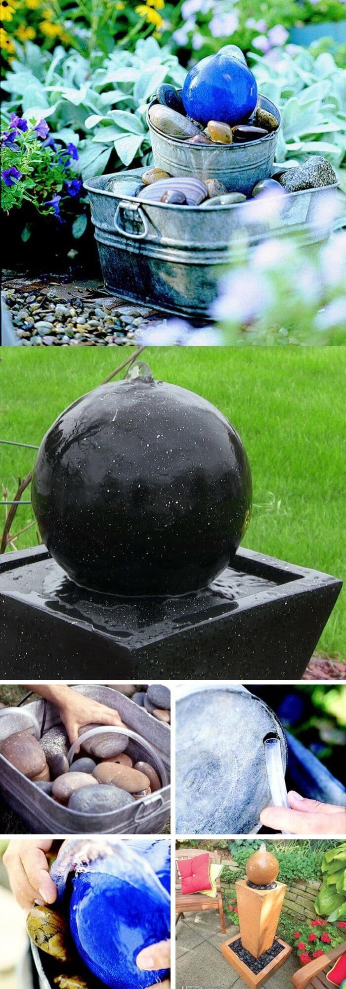 Gazing Ball Bubbler Fountain