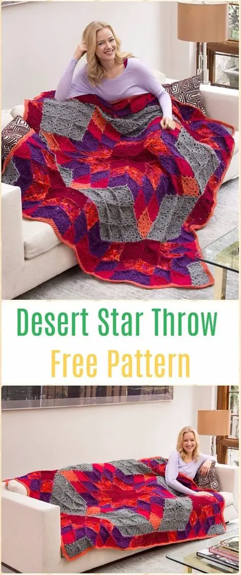 Desert Star Block Blanket Pattern