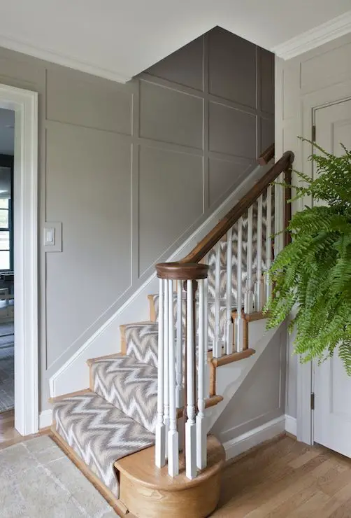 Half wall paneling ideas for stairs.