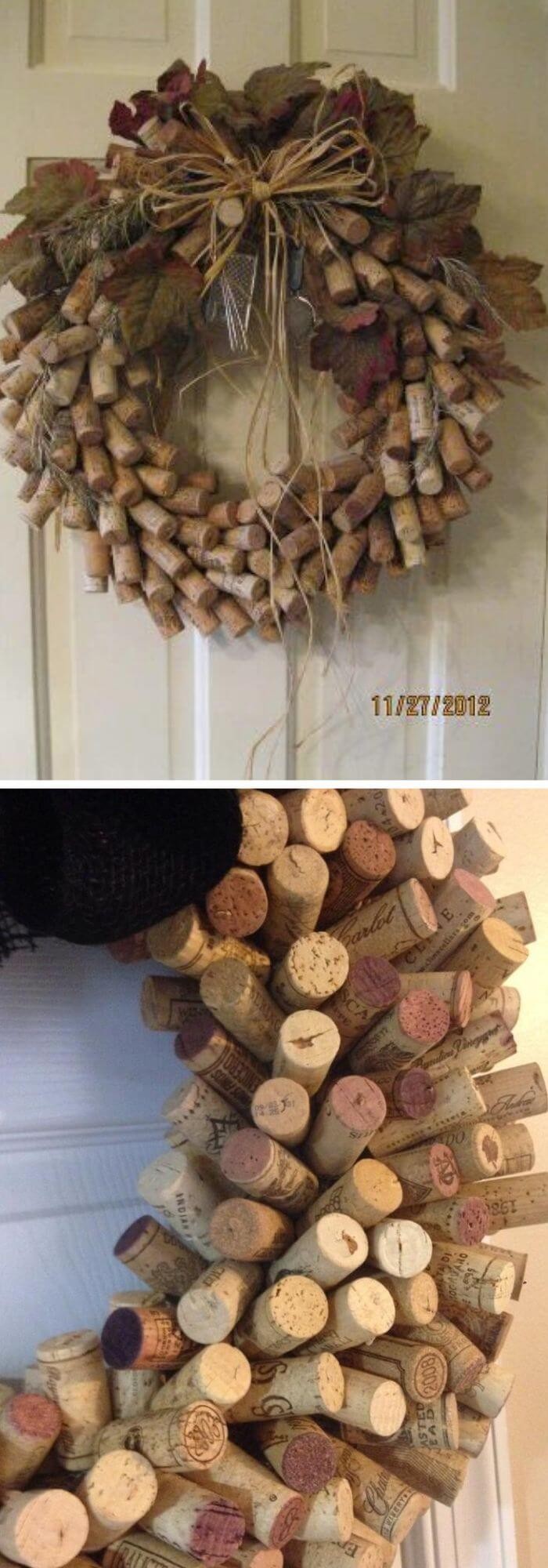 The wine cork wreath