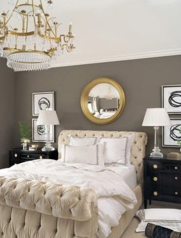 Grey, white and gold bedroom