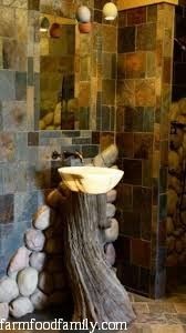 Tree stump sink