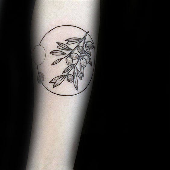 #5. The fore-arm olive branch tattoo.