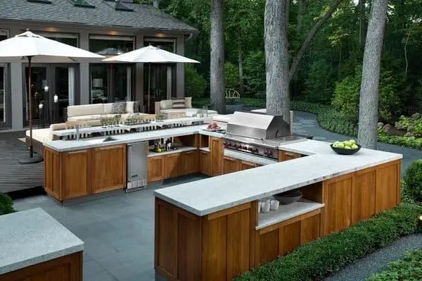 U shaped outdoor kitchen ideas