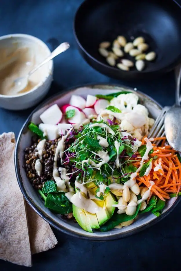 Minted Lentil Veggie Bowl