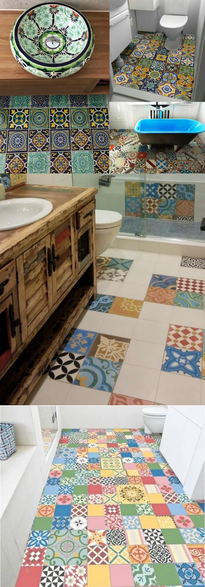 Vintage bathroom floor tile ideas