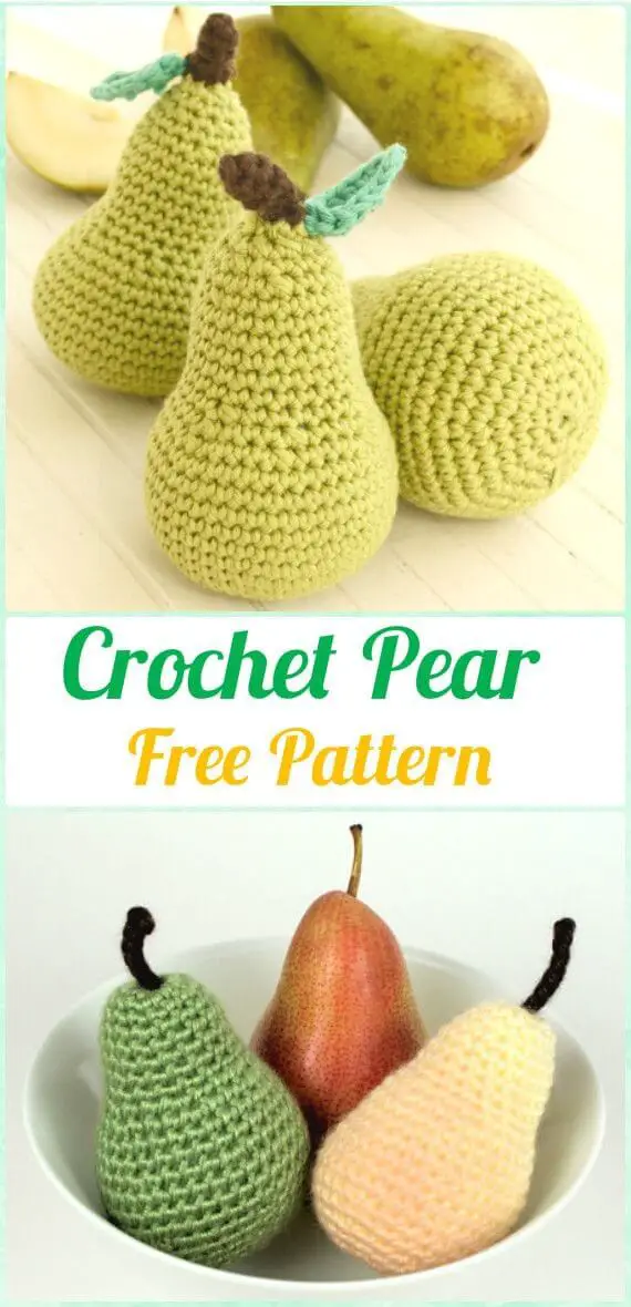 Crochet pear free pattern