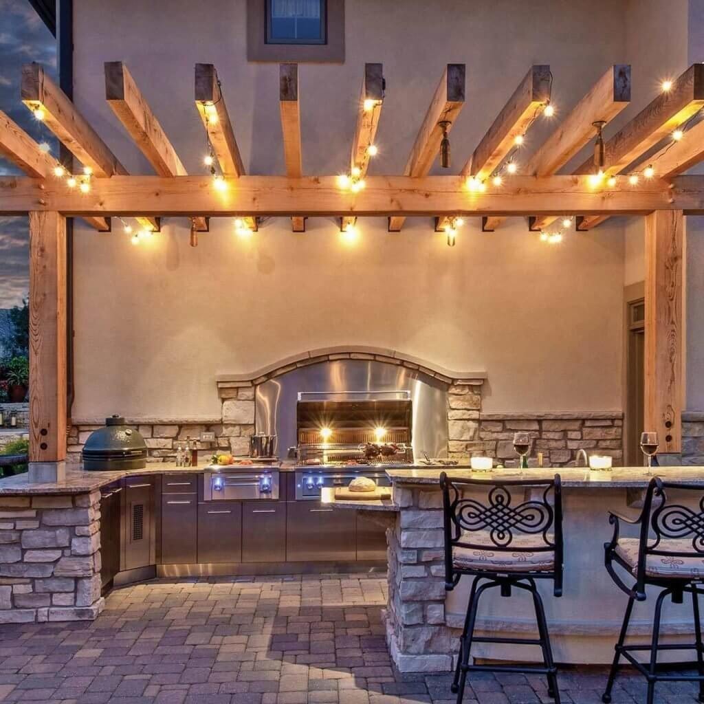 Patio Kitchen with Pergola