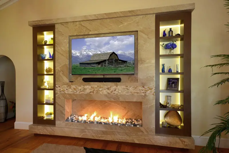 Bedroom wall fireplace ideas.