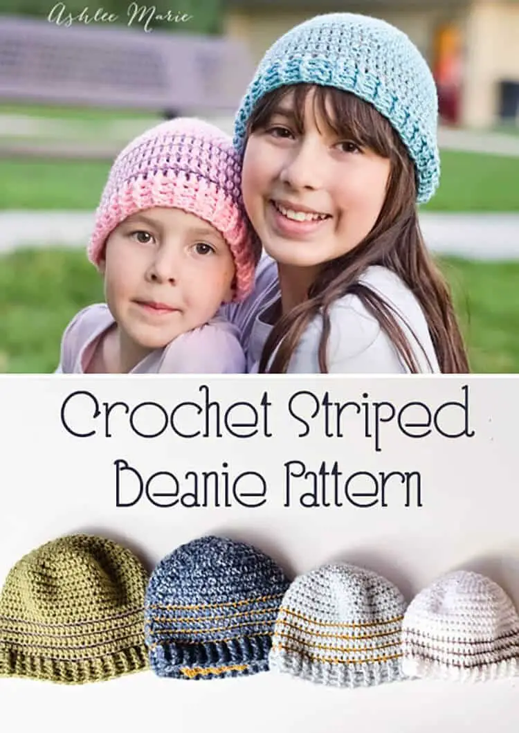 Simple Striped Crochet Turban Hat