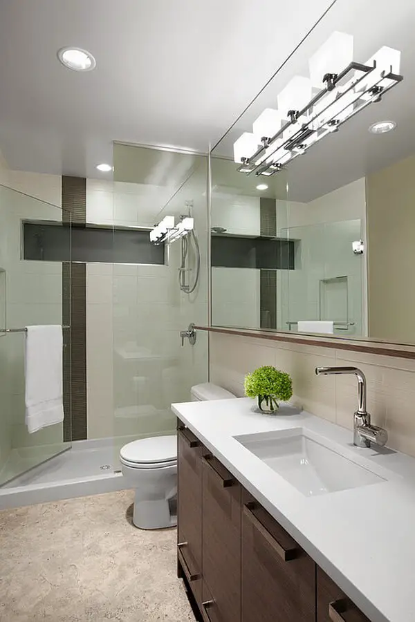 Use Lighting to Increase Space in a Small Bathroom