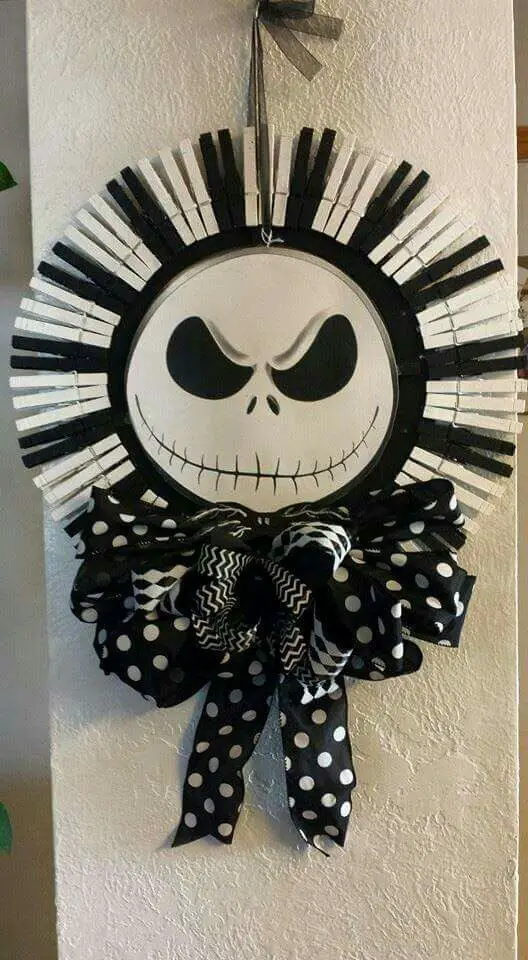 #13. Jack Skellington face wreath