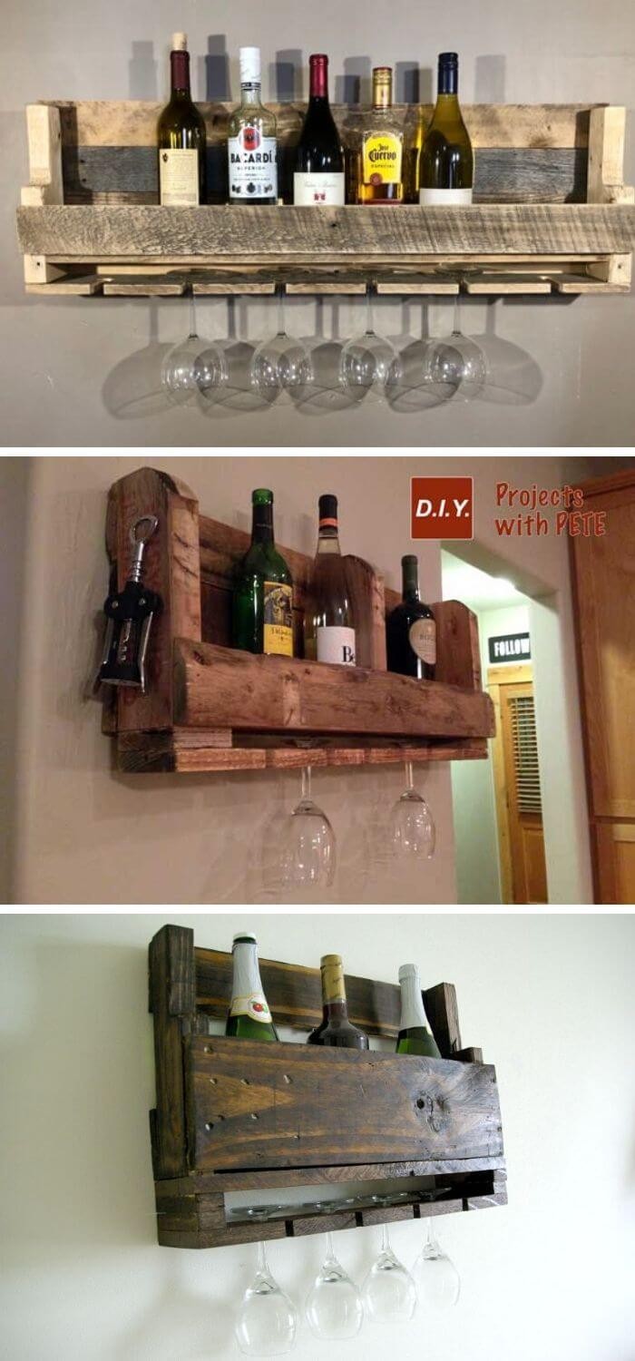 Wood pallet wine Rack