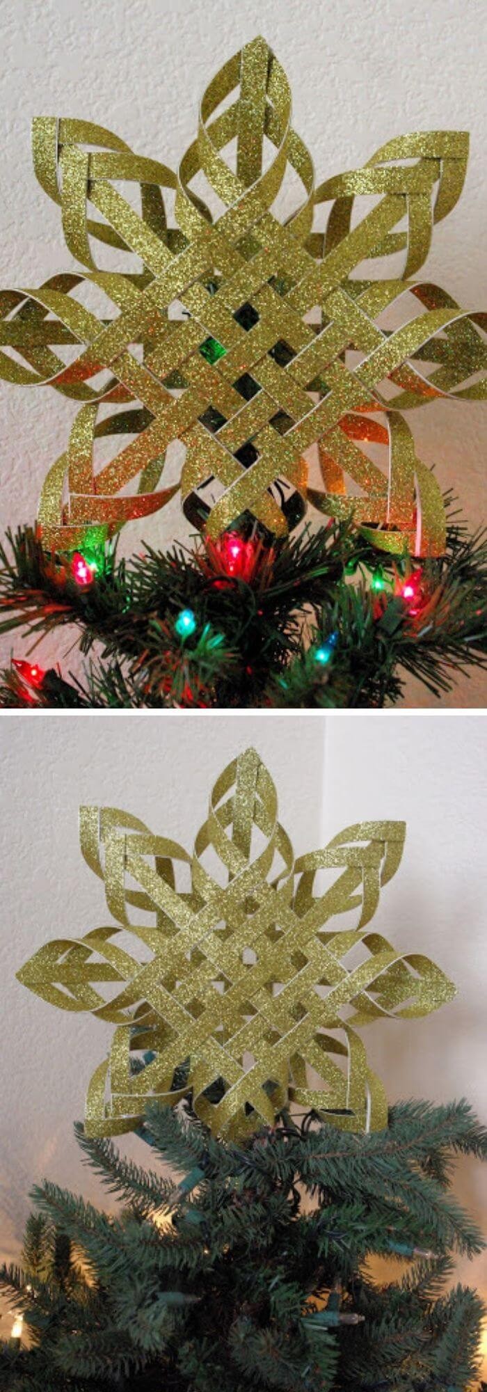 Woven paper tree topper