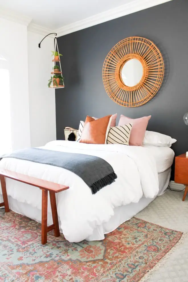 Orange boho bedroom ideas.